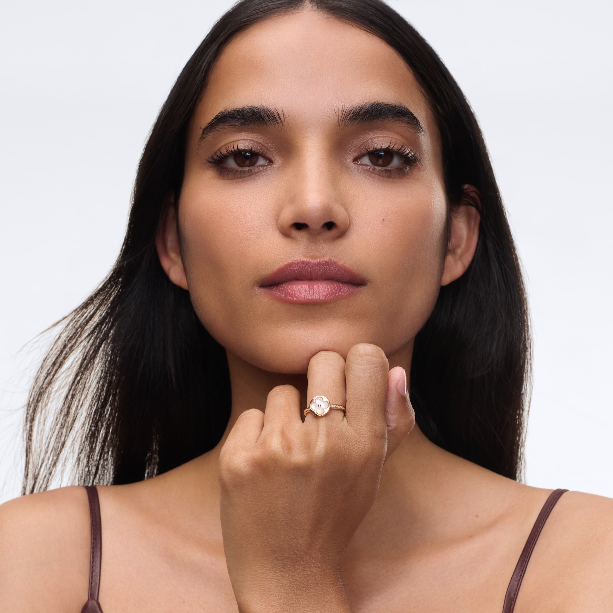 Color Blossom XS Sun Ring, Pink Gold, White Mother-of-Pearl and